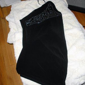 Venus cut out rhinestone asymmetrical knit top